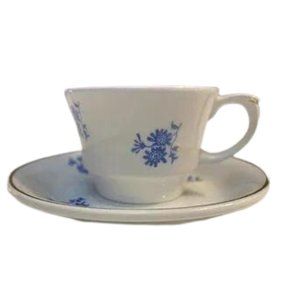 Ting 2 inches Tall Arabia Of Finland Demitasse/Espresso Cup&Saucer Blue Flowers